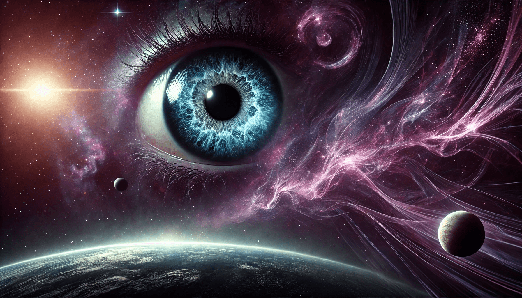 A large scary eye floating in space